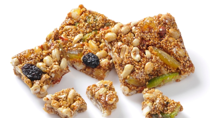 Mixed Fruits, Peanuts And Honey Sesame Bar